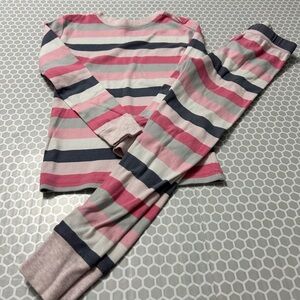 Pink and Gray Striped Girls PJ Two Piece Set

Size 7